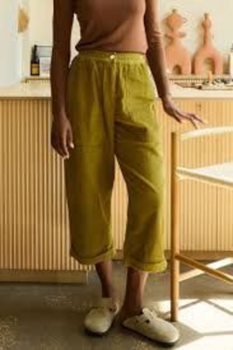 L.F. Markey Beckett 100% cotton crop trousers corduroy wide leg utility size 6